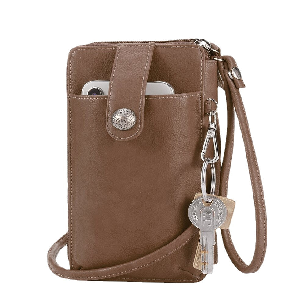 Women RFID Card Bag Solid Crossbody Phone Holder