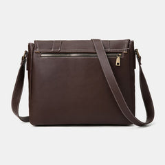 Men's Vintage PU Leather Multi-pocket Crossbody Teacher Bag