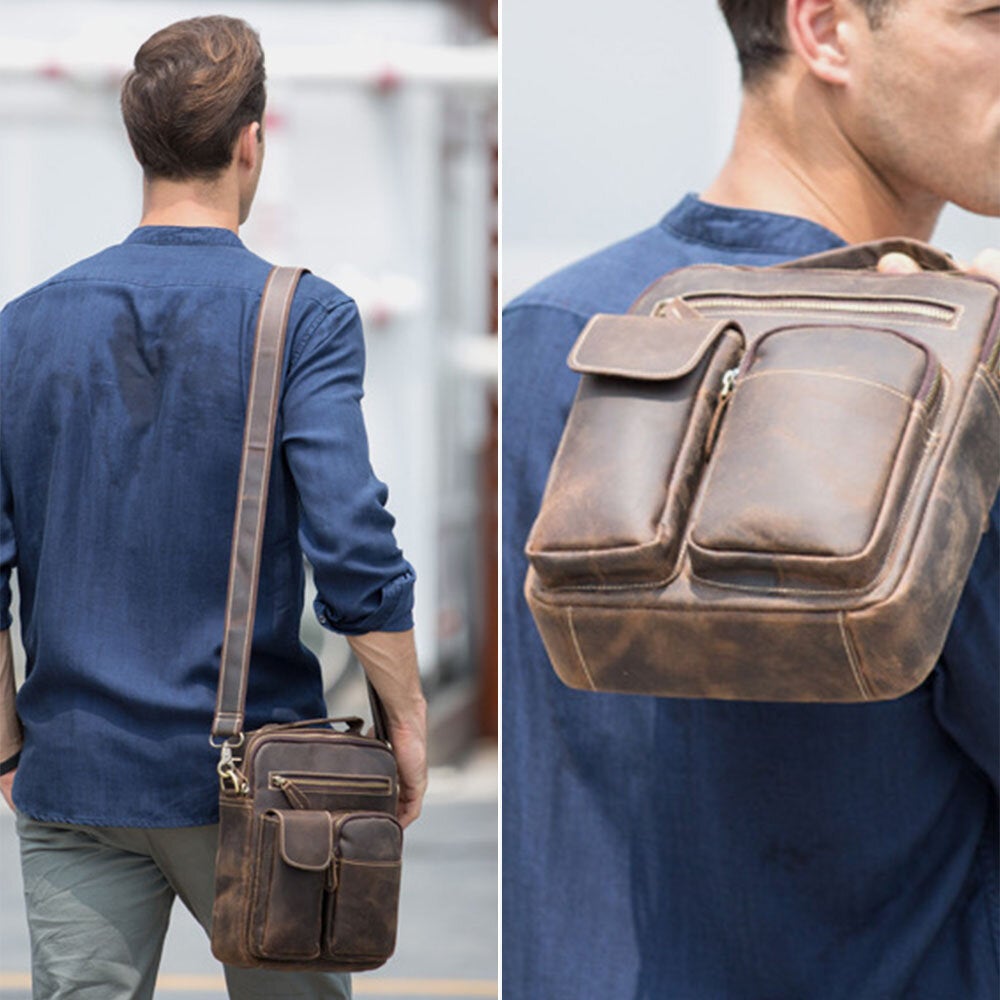 Men's Vintage Multi-pocket Crossbody Bag - Large Capacity Shoulder Bag