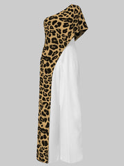 Leopard Print Splicing Temperamental Jumpsuits For Women