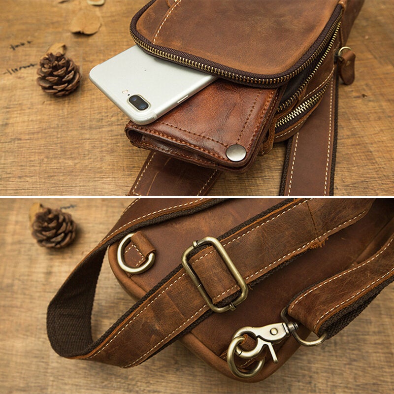 Men's Retro Multi-pocket Crossbody Chest Bag - Large Capacity Shoulder Bag