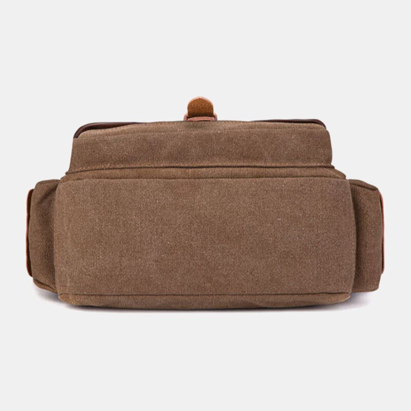 Men's Vintage Canvas Laptop Messenger Bag - Large, Water-Resistant, Crossbody Shoulder Bag