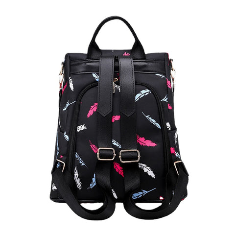 Women Oxford Feather Light Anti-theft Waterproof Outdoor Multi-carry Travel Handbag Shoulder Bag Backpack