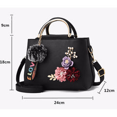 Womens Purses and Handbag Shoulder Bags Ladies Designer Top Handle Satchel Tote Bag with Ribbons Flower Decoration