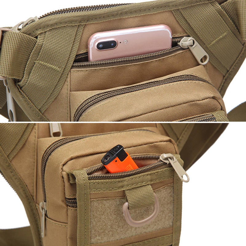 Waterproof Camouflage Tactical Leg Bag with Pockets for Outdoor Riding