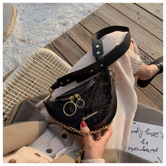 Women Fashion Semicircle Shoulder Bag Crossbody For Outdoor Party