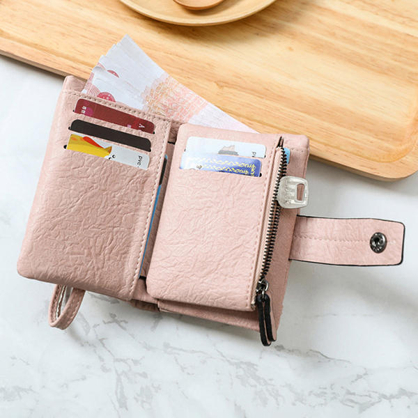 Women Faux Leather Stylish Short Wallet Card Holder Coin Purse