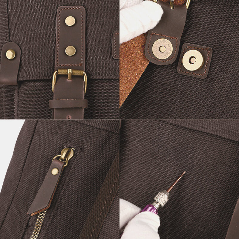 Men's Canvas Outdoor 14" Laptop Backpack - Large Capacity Travel & School Bag