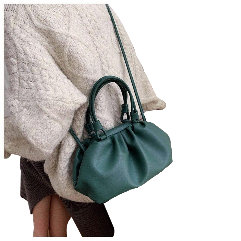 Casual Fashionable Ladies' Soft Leather Dumpling Shape Handbags