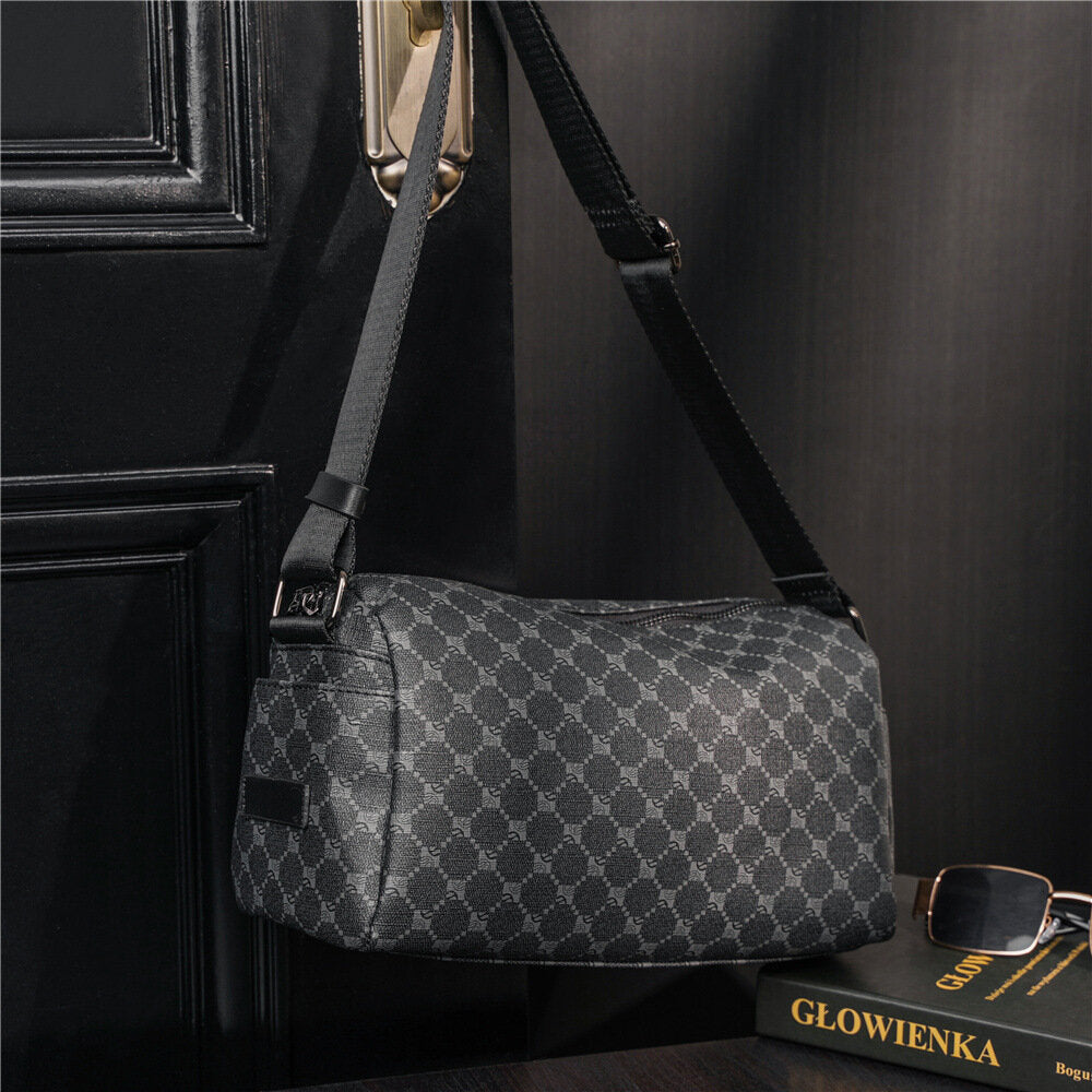 Men's Vintage Faux Leather Crossbody Bag - Large Capacity, Multifunction Shoulder Bag