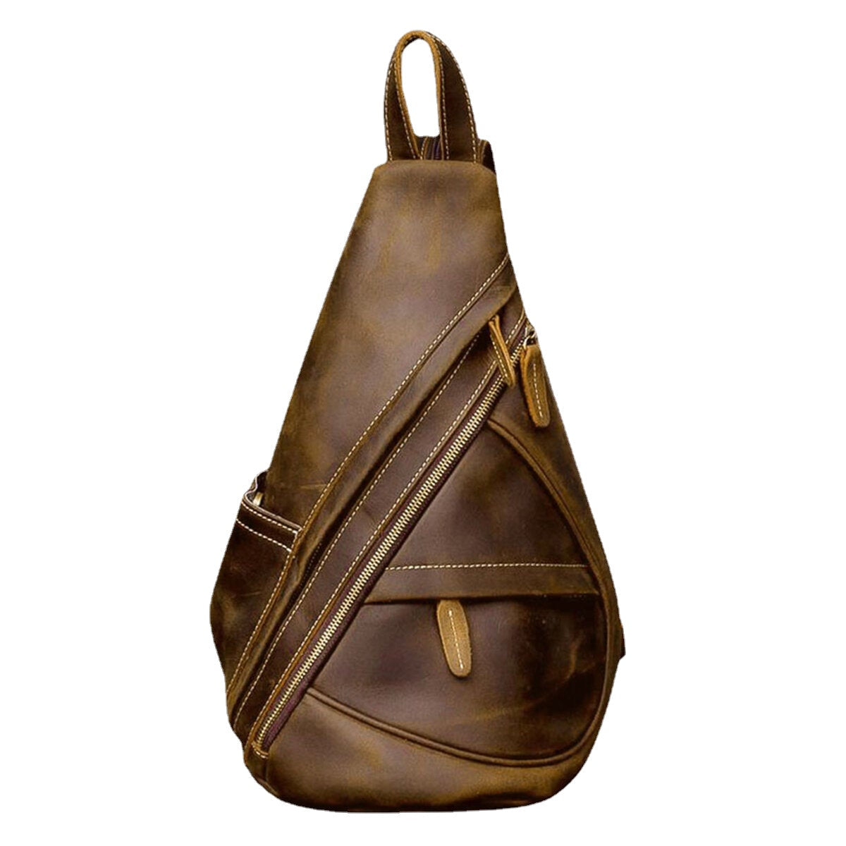 Men's Faux Leather Multi-Pocket Wear-Resistant Crossbody Chest Bag