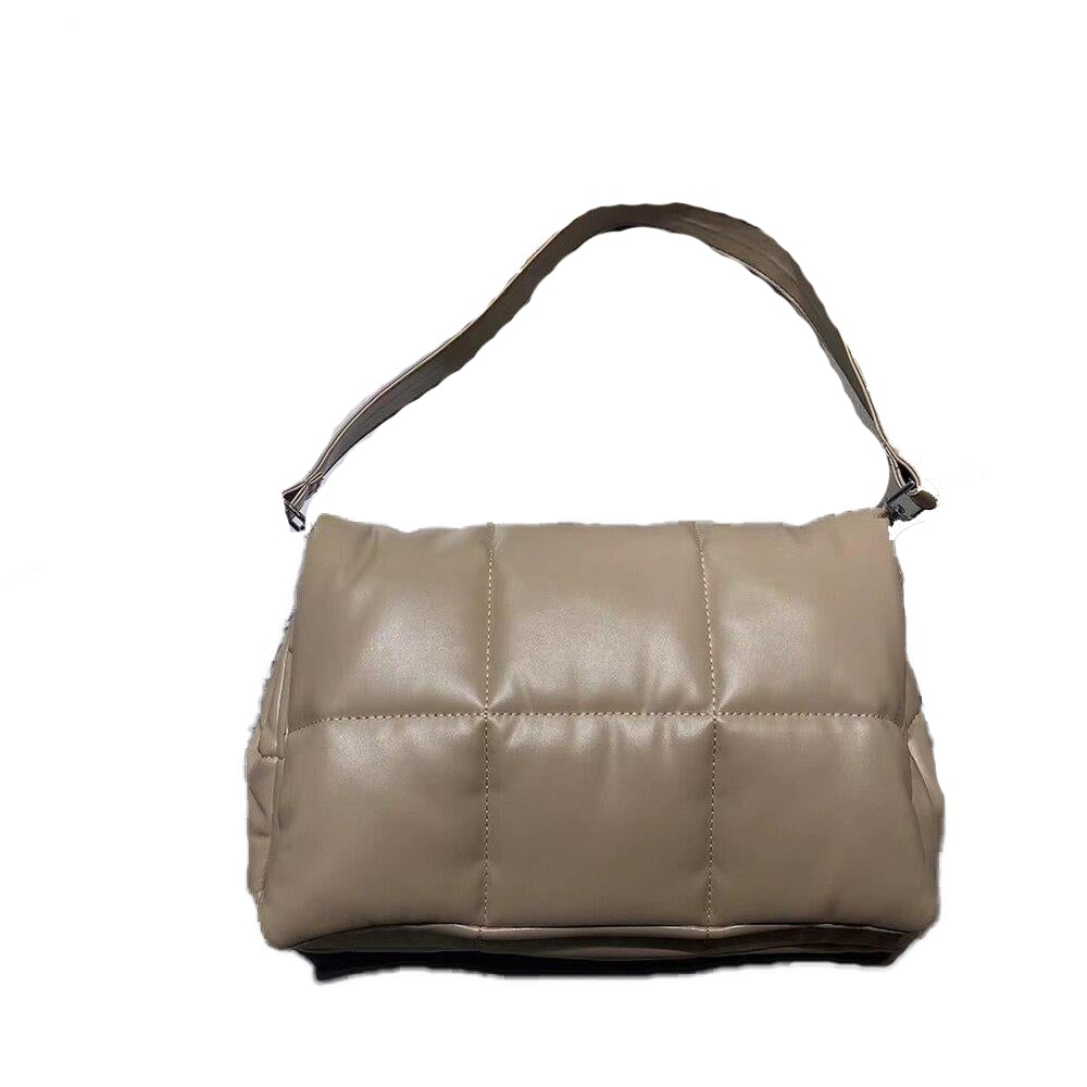 Women's Square Large Leather Quilted Shoulder Bags