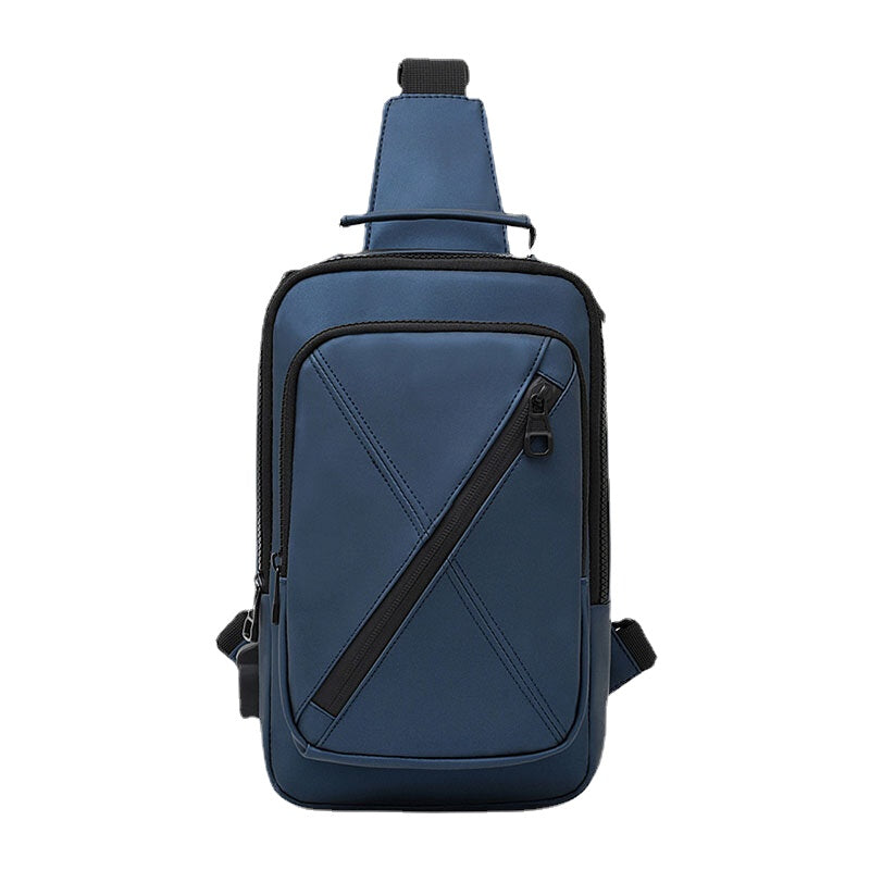 Men Polyester Multi-carry Medium Capacity With USB Charging Chest Bag Shoulder Bag