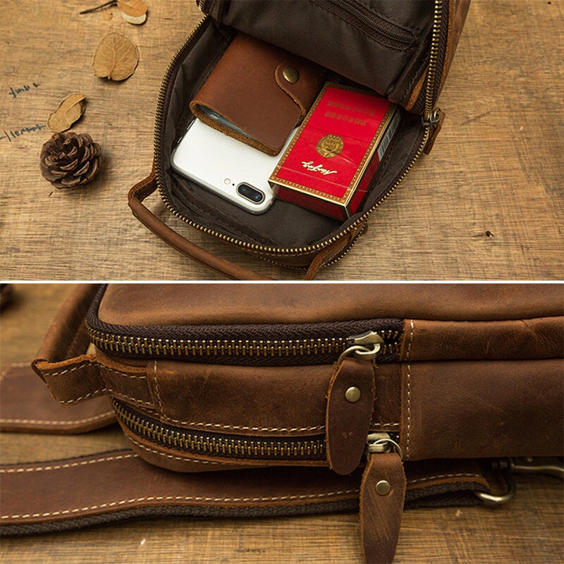 Men's Retro Multi-pocket Crossbody Chest Bag - Large Capacity Shoulder Bag