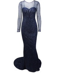 Love&Lemonade . White Flash Lattice Beads Slim  Long Dress  TB 10036 Autumn/Winter