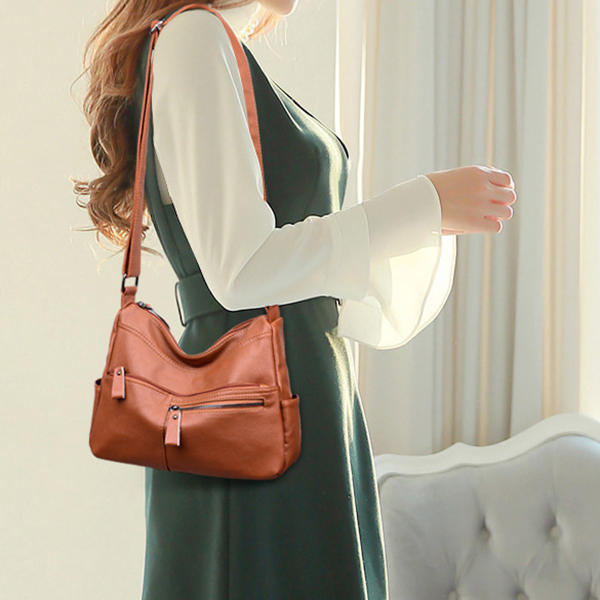 Women Faux Leather Leisure Shoulder Bag Crossbody