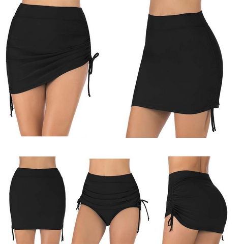 5 Styles Of Stylish Sexy Women's High Waist Swim Skirt With Underwear Solid Color