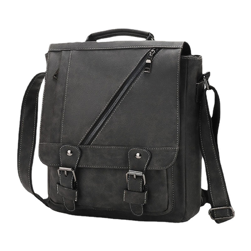 Men's Retro Faux Leather Multi-carry Crossbody Handbag