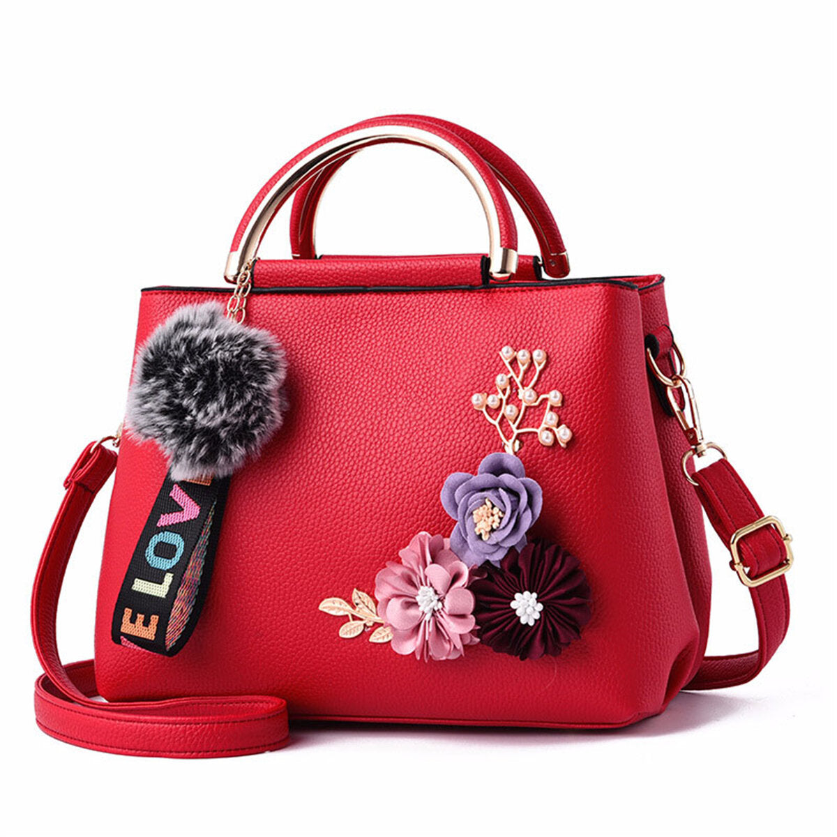 Womens Purses and Handbag Shoulder Bags Ladies Designer Top Handle Satchel Tote Bag with Ribbons Flower Decoration