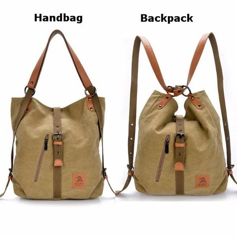 Women Men Canvas Handbags Multifunction Backpack Casual Shoulder Bags Students School