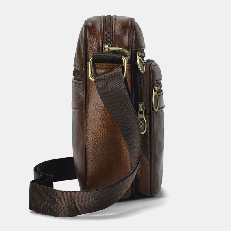 Men's Genuine Leather Business Casual Shoulder Crossbody Bag