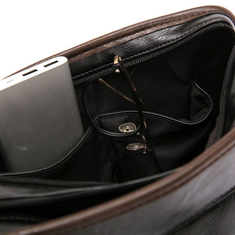 Men's Multi-pocket Crossbody Bag with Headphone Port, Fits 14" Laptop, Fashionable & Casual