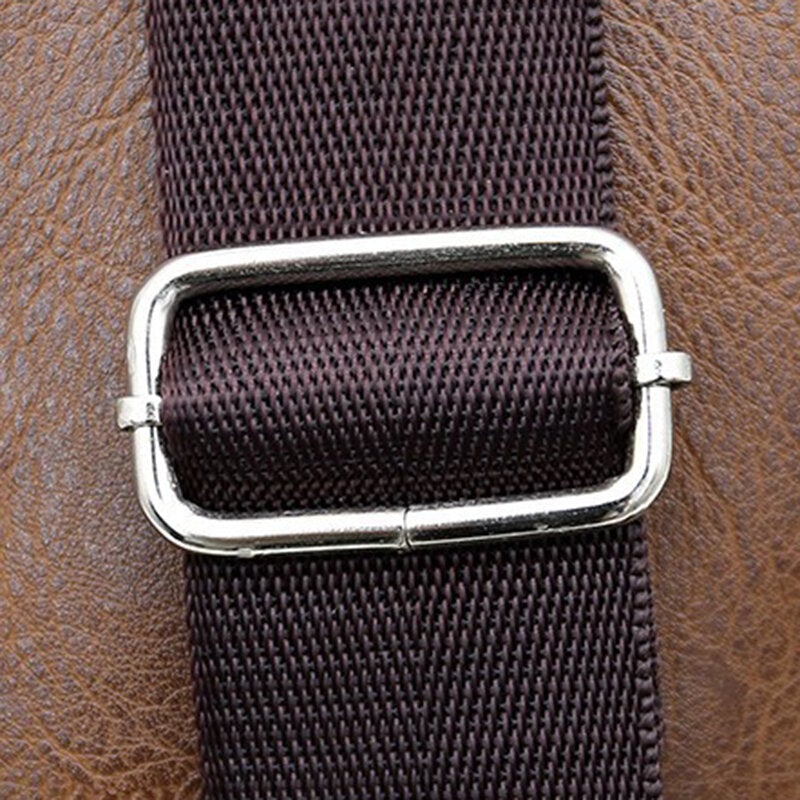 Men's Retro PU Leather Business Chest Bag with USB Charging