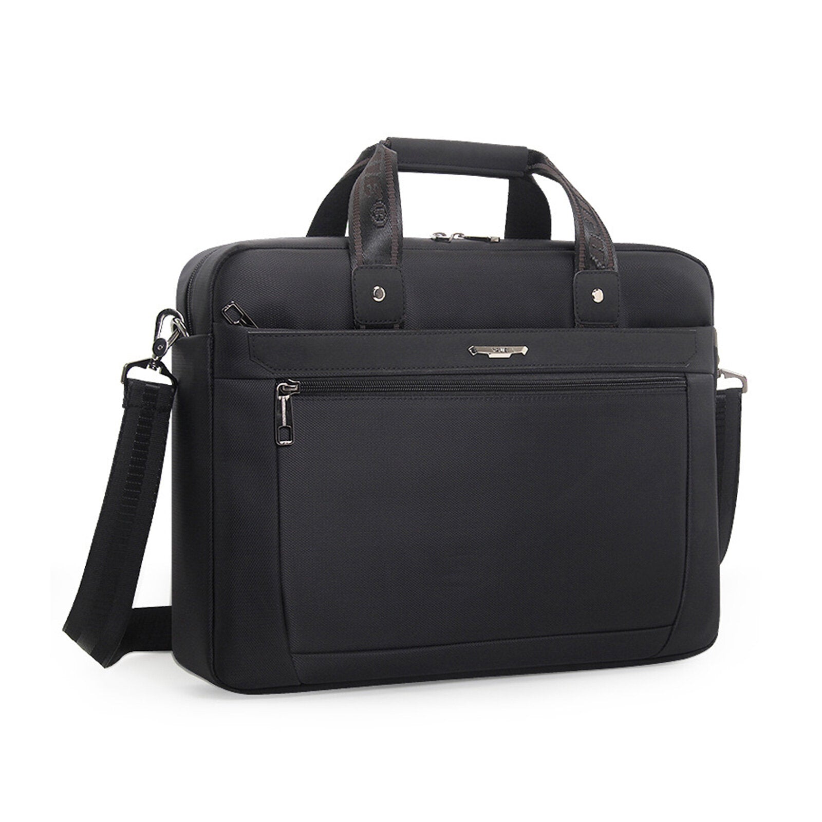 Men's Oxford Cloth Casual Briefcase, Convertible Strap, 16" Laptop Bag, Large Capacity