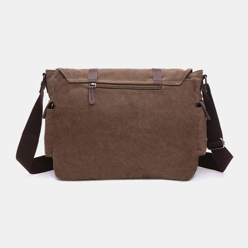 Men's Anti-theft Canvas Crossbody Bag, Large Capacity, Fits 6.3" Phone, Casual Shoulder Bag