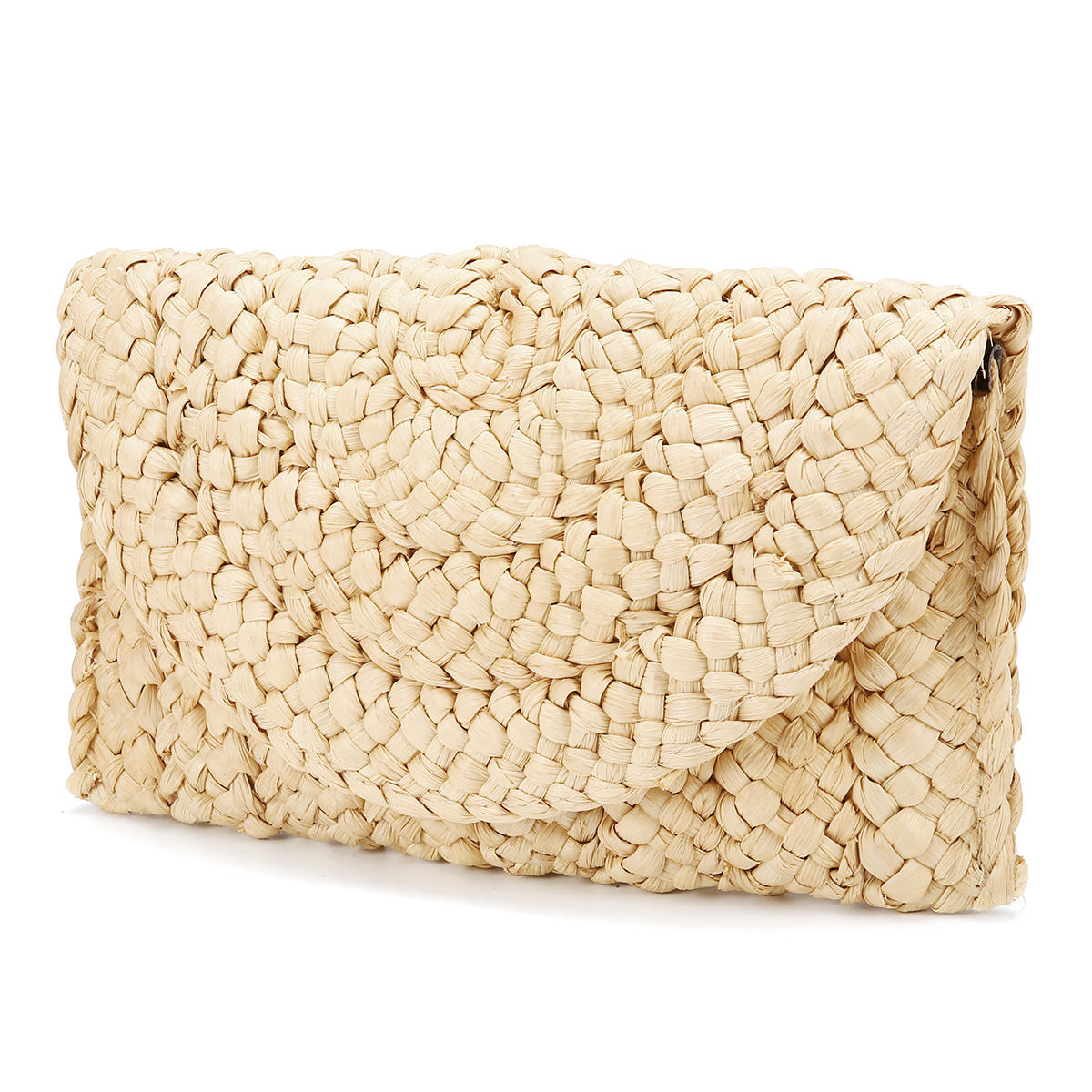 Women Summer Lovely Retro Straw Knitted Wallet Key Money Beach Long Bag Clutch