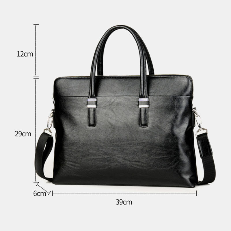Men Business Large Capacity Waterproof Solid Color Crossbody Bag Handbag
