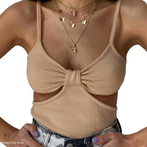 Casual Sexy Ladies' Sleeveless Halter Cropped Tops