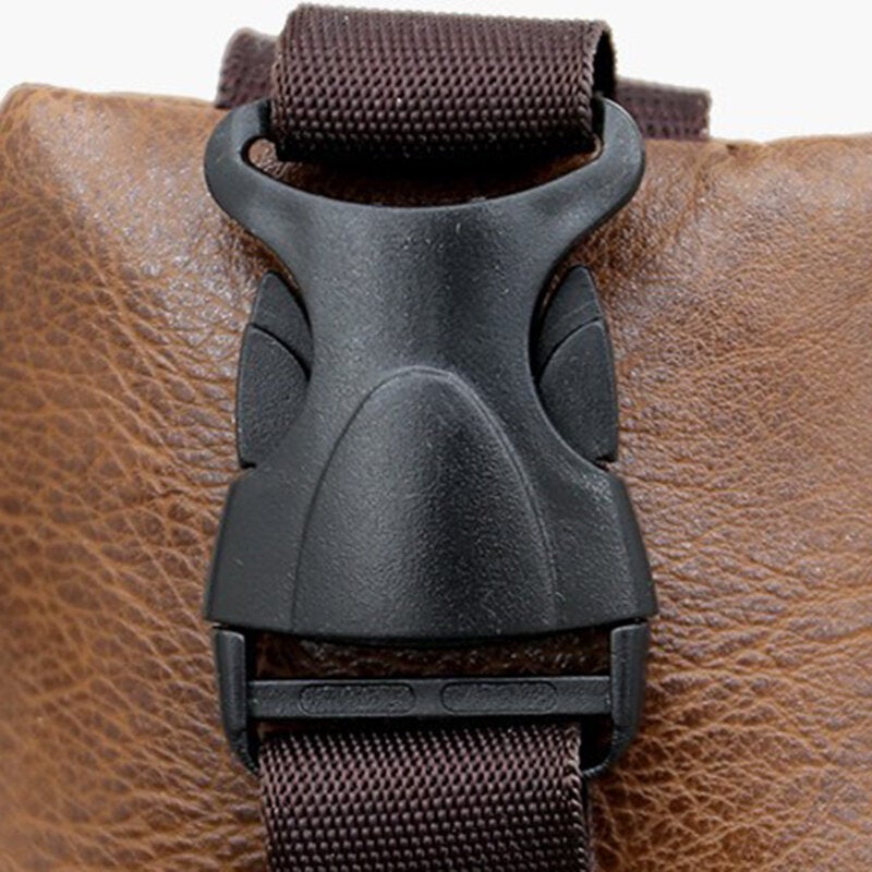 Men's Retro PU Leather Business Chest Bag with USB Charging