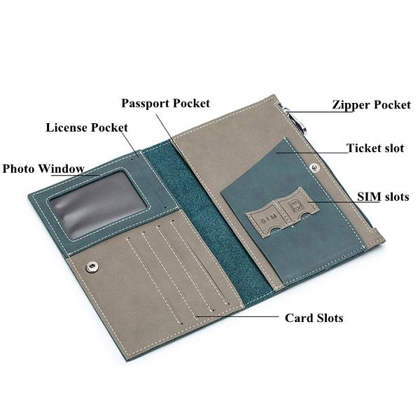 Men Women Genuine Leather Minimalist Wallet Passport Storage Bag Card Holder Coin Purse