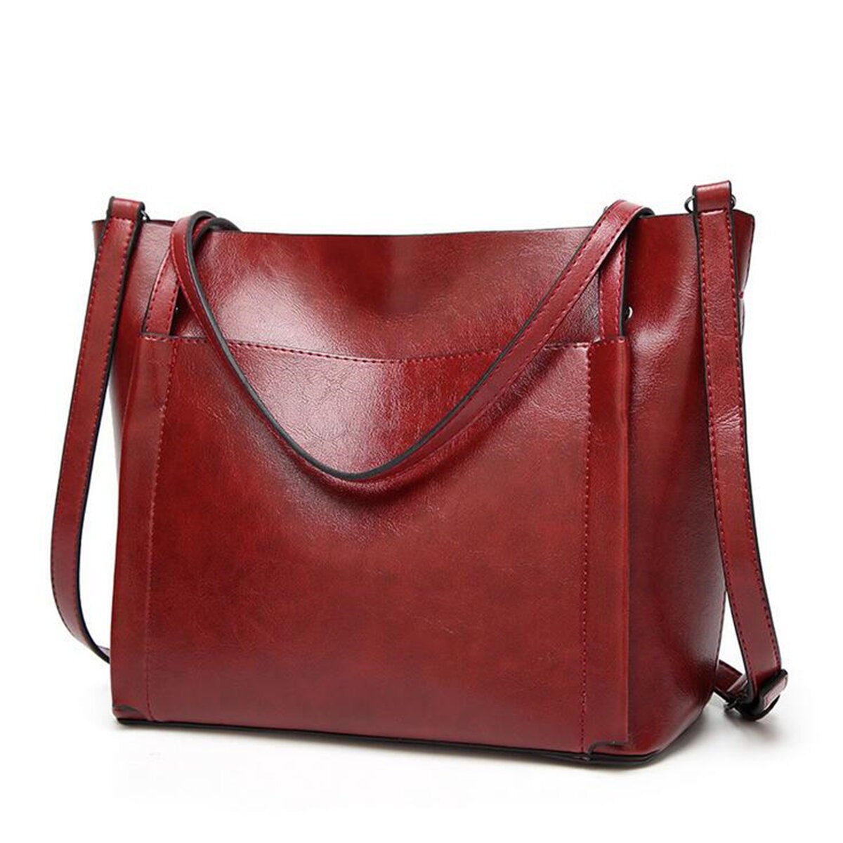 Women Oil Wax Leather Large Handbag Shoulder Girl Travel Bag Messenger Tote