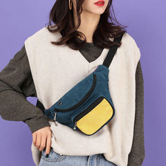 Women Men Fashion Multi-Color Waist Bag Shoulder Chest Crossbody With Headphone Port