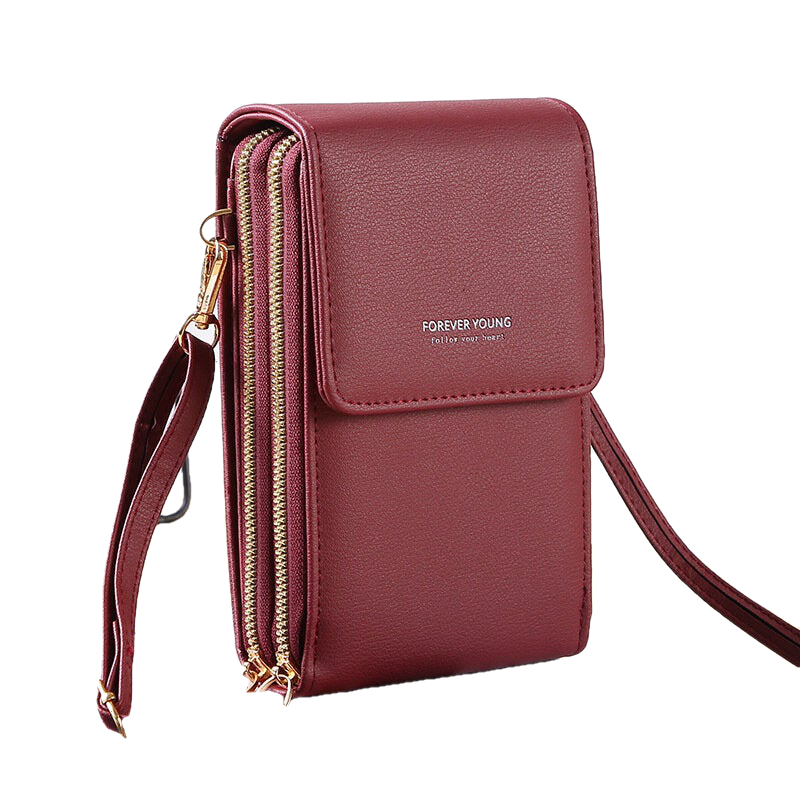 Women 6.5 Inch Touch Screen RFID Clutch Card Large Capacity Multi-Pocket Crossbody Phone Bag