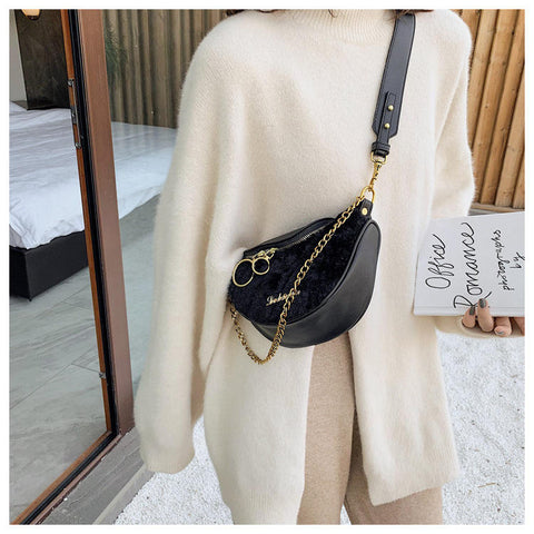 Women Fashion Semicircle Shoulder Bag Crossbody For Outdoor Party