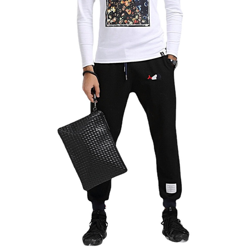 Unisex Faux Leather Woven Pattern Solid Color Business A4 Paper File Bag Envelope Bag Clutch Bag