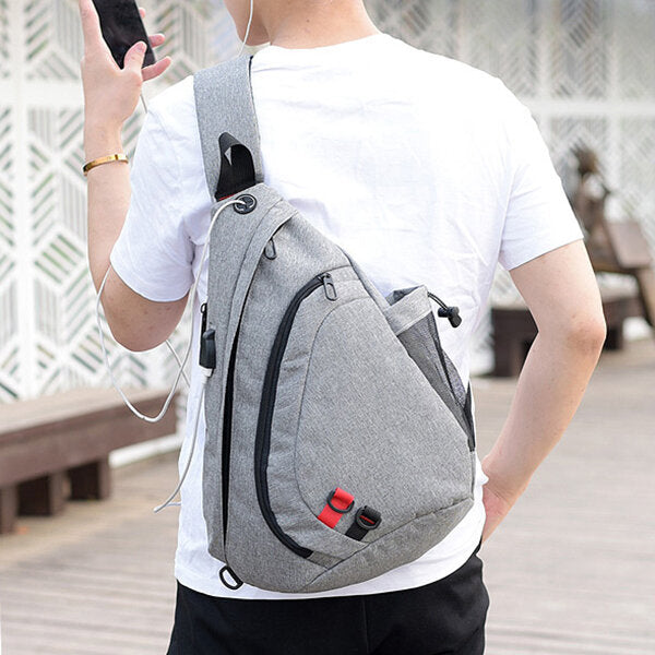 Men's Camouflage Chest Bag with USB Port - Large Capacity Outdoor Crossbody