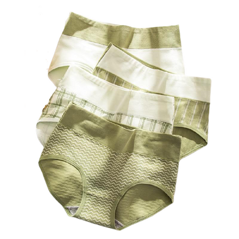 Comfortable Breathable Ladies' High Waist Cotton Panties 4-piece