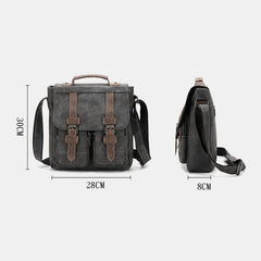 Men's Retro Faux Leather Multi-pocket Crossbody Travel Bag