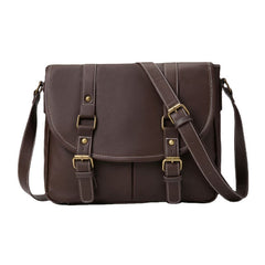 Men's Vintage PU Leather Multi-pocket Crossbody Teacher Bag
