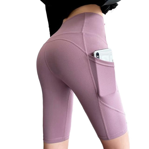 Trendy Breathable Women's High Waist Push Up Tight Gym Shorts