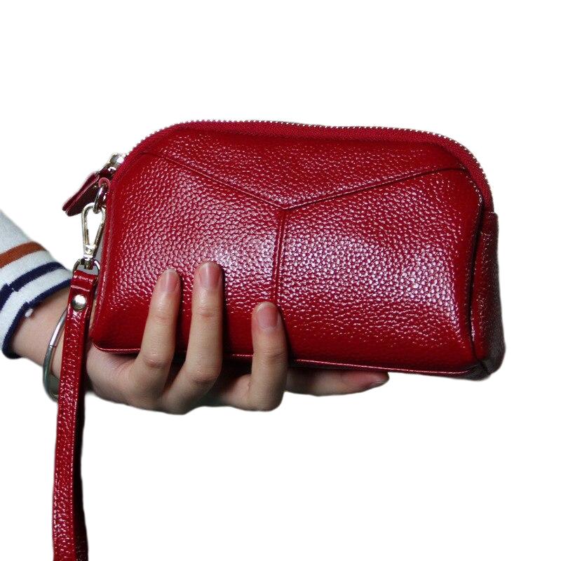 Casual Stylish Ladies' Quality Genuine Leather Clutch With Wristlet