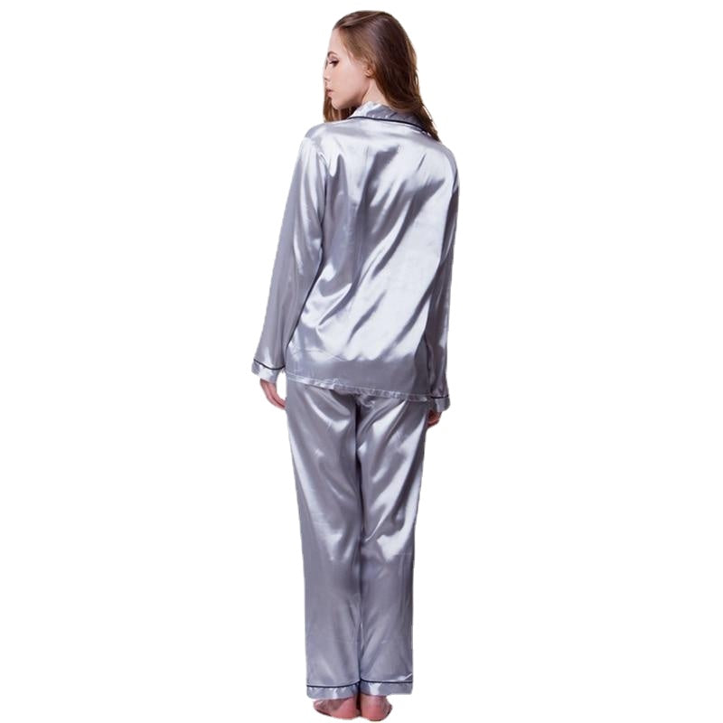 Women's Silk Satin Sleepwear Set - Couple's Two-Piece Pajamas