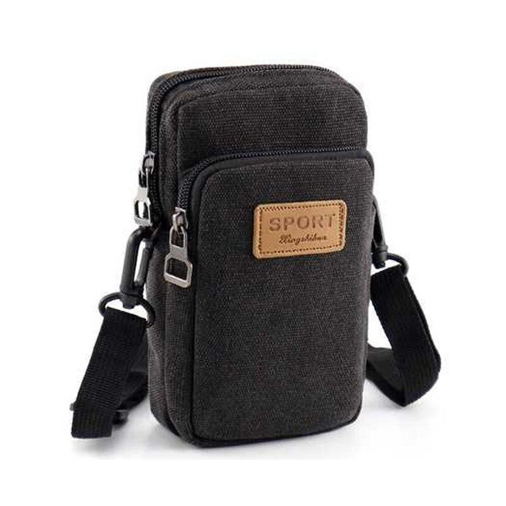 Universal Waterproof Multifunctional Men's Canvas Shoulder Bag For Phone Key