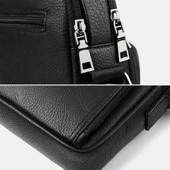 Men's PU Leather Multi-pocket Crossbody Bag - Large Capacity Teacher Bag