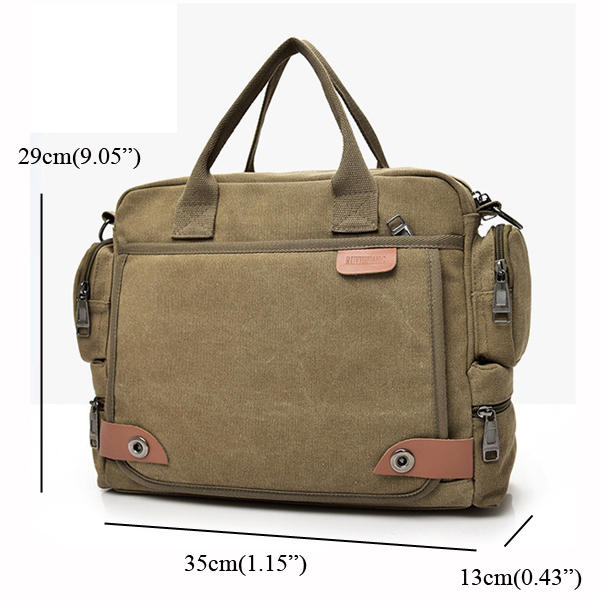 Men's Canvas Casual Business Large Capacity Crossbody Handbag