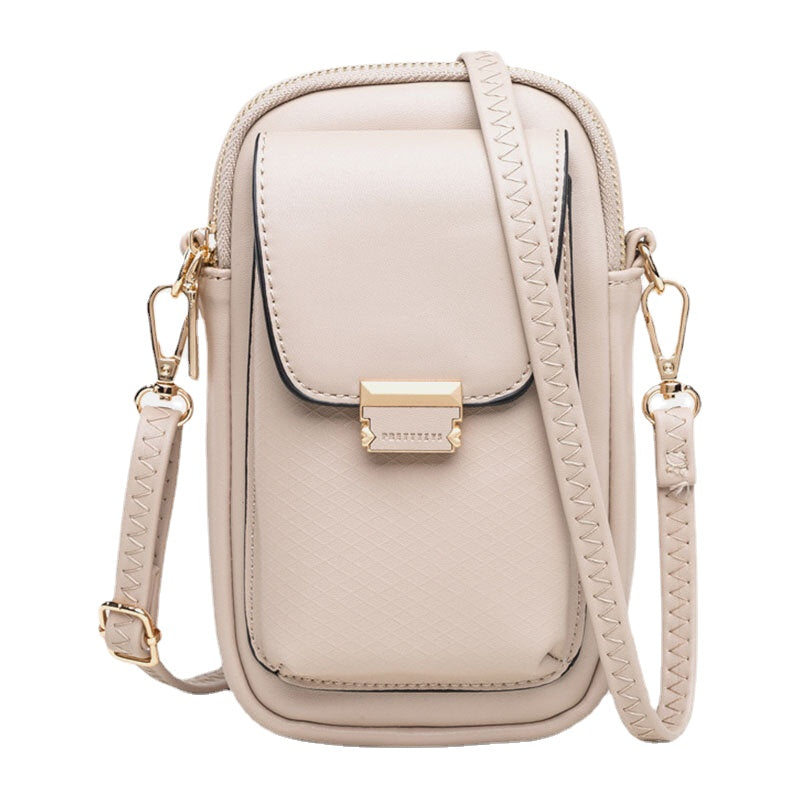 Women Solid Zipper Phone Bag Crossbody Shoulder